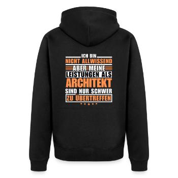 Unmatched performance as an architect - Unisex Premium Organic Zip Hoodie - black - Back - Nico (187cm)