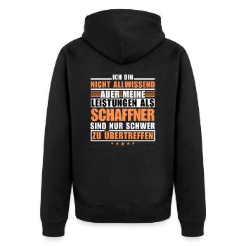Unsurpassed performance as a conductor - Unisex Premium Organic Zip Hoodie - black - Back - Nico (187cm)