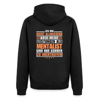 Unmatched performance as a mentalist - Unisex Premium Organic Zip Hoodie - black - Back - Nico (187cm)