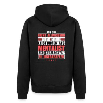 Unmatched performance as a mentalist - Unisex Premium Organic Zip Hoodie - black - Back - Nico (187cm)
