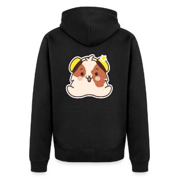 Anime Hamster - Unisex Premium Bio Zip Hoodie - Schwarz - Hinten - Nico (187cm)