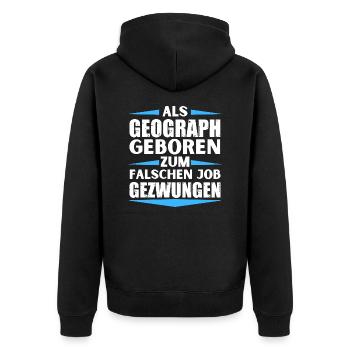 Le géographe s’est trompé de poste - Veste à capuche bio Premium Unisexe - noir - Dos - Nico (187cm)
