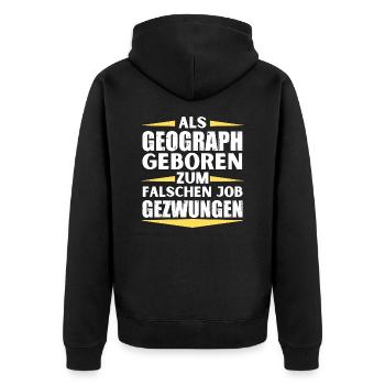 Le géographe s’est trompé de poste - Veste à capuche bio Premium Unisexe - noir - Dos - Nico (187cm)