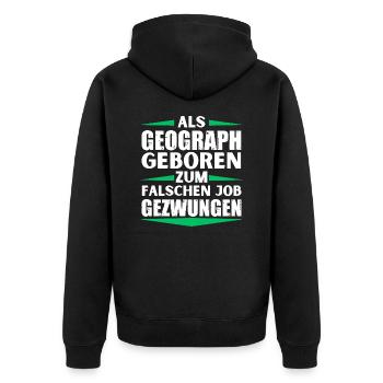 Le géographe s’est trompé de poste - Veste à capuche bio Premium Unisexe - noir - Dos - Nico (187cm)