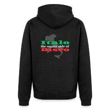 T-shirt disco Italo ensoleillé - Veste à capuche bio Premium Unisexe - noir - Dos - Nico (187cm)