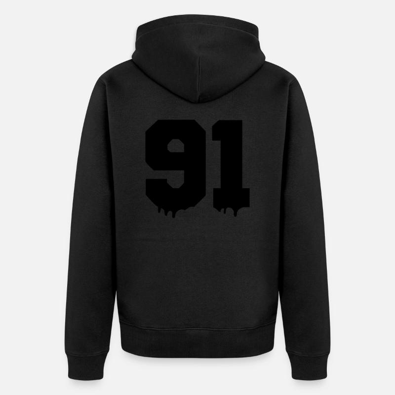 91 - Veste à capuche bio Premium Unisexe - noir