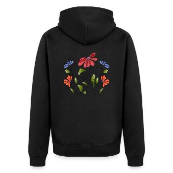 Fleur - Veste à capuche bio Premium Unisexe - noir - Dos - Nico (187cm)