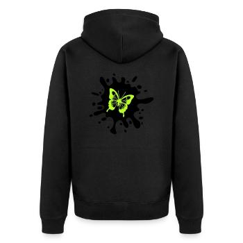 Papillon éclaboussures de couleur - Veste à capuche bio Premium Unisexe - noir - Dos - Nico (187cm)