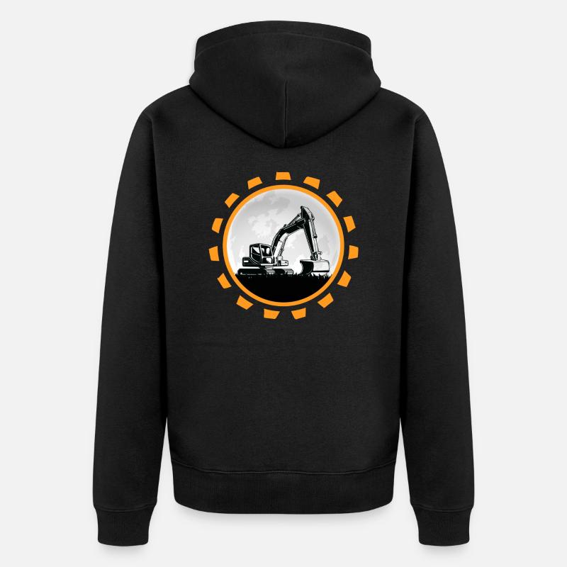 bagger baggerfahrer Baustelle Baggerschaufel - Unisex Premium Bio Zip Hoodie - Schwarz