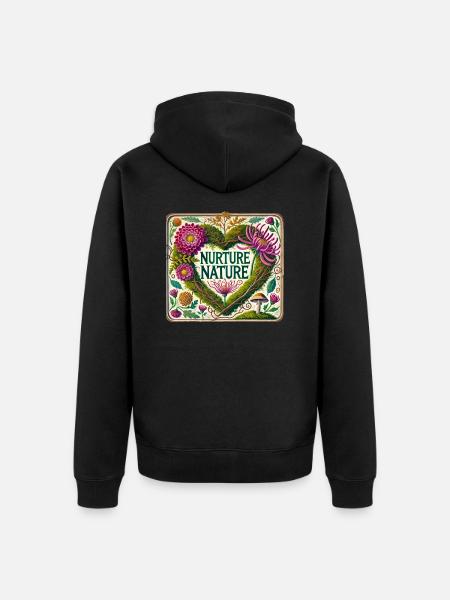 Nurture Nature - Unisex Premium Organic Zip Hoodie - black