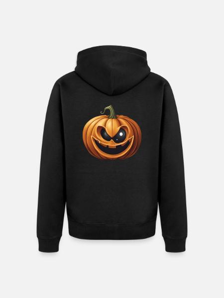 Crazy Halloween Pumpkin - Unisex Premium Organic Zip Hoodie - black