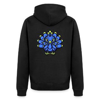 Bande dessinée Paon - Veste à capuche bio Premium Unisexe - noir - Dos - Nico (187cm)
