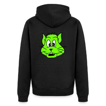 Pretty Cat Looking Happy Cheerful Smiling - Unisex Premium Organic Zip Hoodie - black - Back - Nico (187cm)