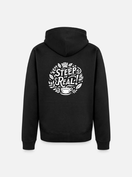 Steep It Real - Unisex Premium Organic Zip Hoodie - black