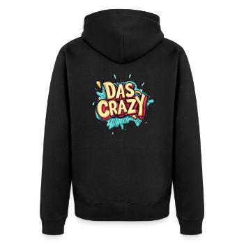 The Crazy - Unisex Premium Organic Zip Hoodie - black - Back - Nico (187cm)