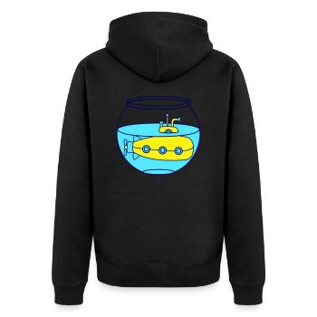Lustiges kleines U-Boot Goldfischglas Aquarium Fun - Unisex Premium Bio Zip Hoodie - Schwarz - Hinten - Nico (187cm)