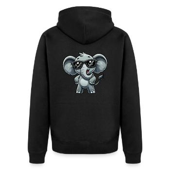 Elephant Sunglasses - Unisex Premium Organic Zip Hoodie - black - Back - Nico (187cm)