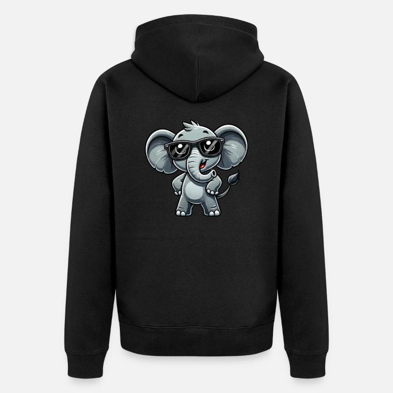 Lunettes de soleil éléphant - Veste à capuche bio Premium Unisexe - noir