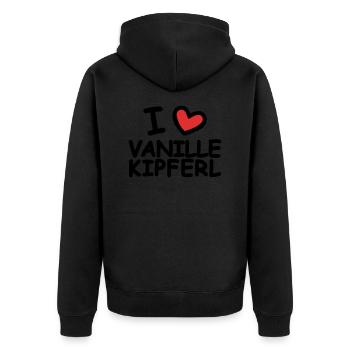 I Love Vanilla Crescents - Unisex Premium Organic Zip Hoodie - black - Back - Nico (187cm)