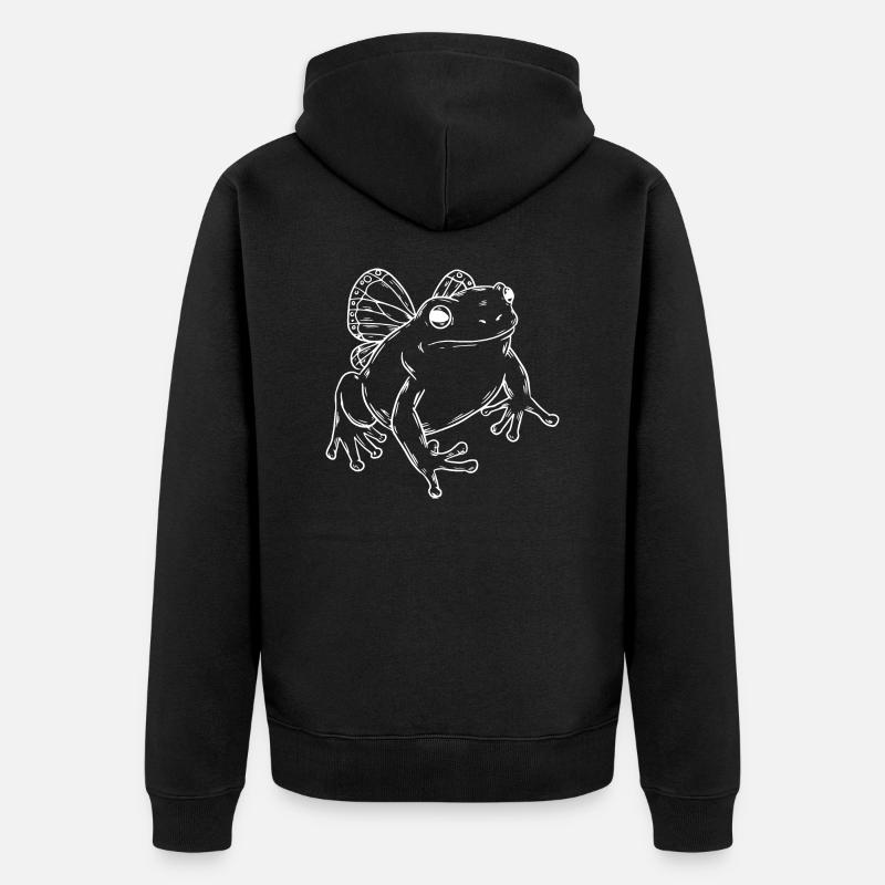 Grenouille crapaud ailes - Veste à capuche bio Premium Unisexe - noir