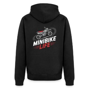 Für echte Minibike-Fans - Unisex Premium Bio Zip Hoodie - Schwarz - Hinten - Nico (187cm)