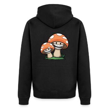 Champignons joyeux - Veste à capuche bio Premium Unisexe - noir - Dos - Nico (187cm)