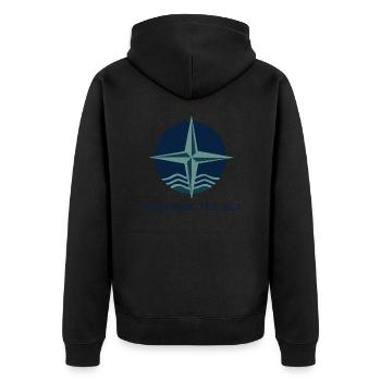 TSHIRT COOL, LE POUVOIR DE LA MER - Veste à capuche bio Premium Unisexe - noir - Dos - Nico (187cm)
