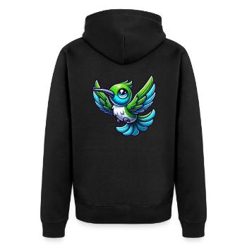 Colibri Oiseau - Veste à capuche bio Premium Unisexe - noir - Dos - Nico (187cm)