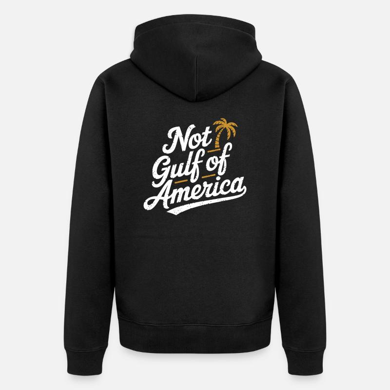 Pas le golfe d’Amérique - Veste à capuche bio Premium Unisexe - noir
