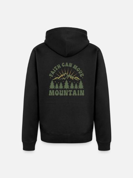 Faith can move mountains - Unisex Premium Organic Zip Hoodie - black