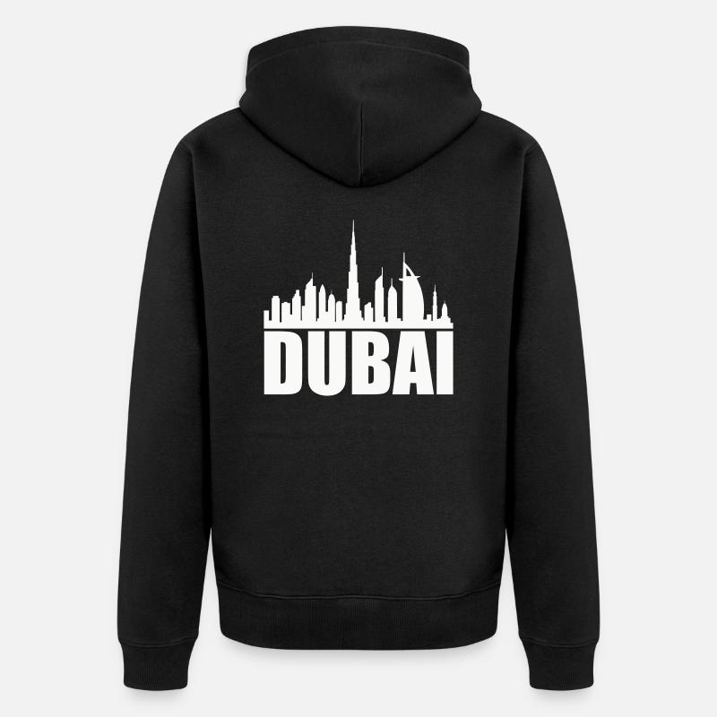 dubai skyline 1 - Unisex Premium Bio Zip Hoodie - Schwarz