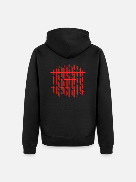 background lines v4 (© alteerian) - Unisex Premium Bio Zip Hoodie - Schwarz