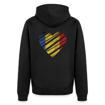 Romania Heart - Veste à capuche bio Premium Unisexe - noir - Dos - Nico (187cm)