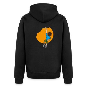 Freikletterer - Unisex Premium Bio Zip Hoodie - Schwarz - Hinten - Nico (187cm)