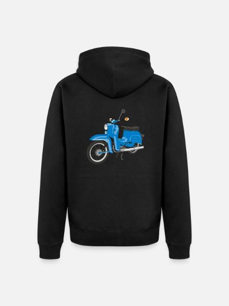 Schwalbe in himmelblau - Unisex Premium Bio Zip Hoodie - Schwarz