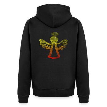 Weihnachten Christkind Engel - Unisex Premium Bio Zip Hoodie - Schwarz - Hinten - Nico (187cm)
