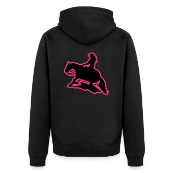 Western Riding woman sliding stop Slider pink - Unisex Premium Organic Zip Hoodie - black - Back - Nico (187cm)