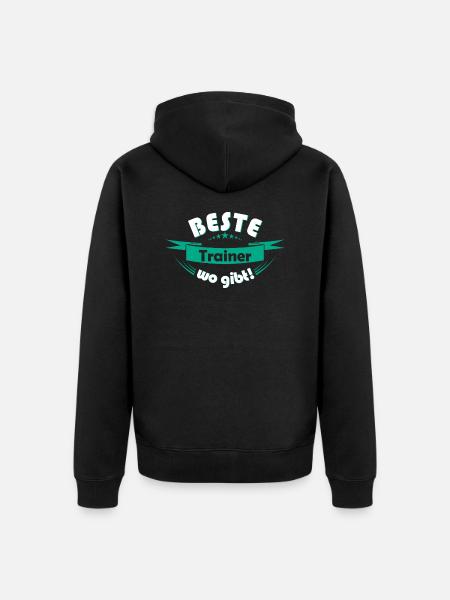 Trainer - Unisex Premium Bio Zip Hoodie - Schwarz