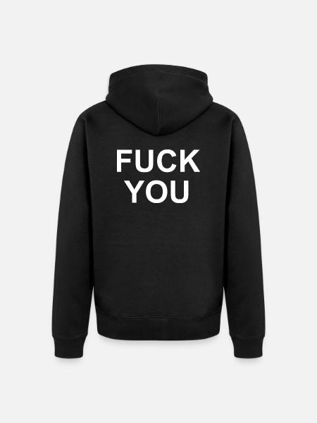 FUCK YOU - Unisex Premium Bio Zip Hoodie - Schwarz