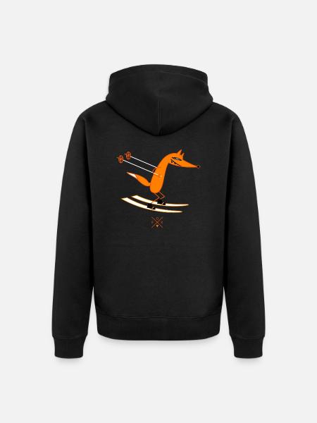 Schlauer Skifahrer (b) - Unisex Premium Bio Zip Hoodie - Schwarz