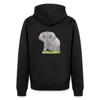 Éléphant - Veste à capuche bio Premium Unisexe - noir - Dos - Nico (187cm)