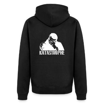 katastrophe - Unisex Premium Bio Zip Hoodie - Schwarz - Hinten - Nico (187cm)