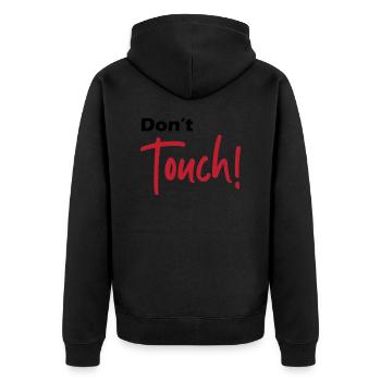 Nicht Tasten - Unisex Premium Bio Zip Hoodie - Schwarz - Hinten - Nico (187cm)