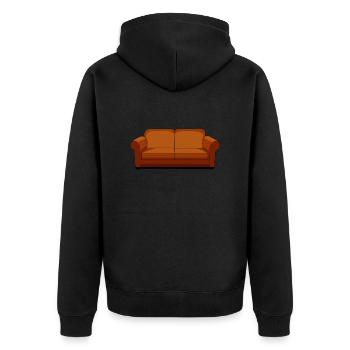 Sofa - Unisex Premium Bio Zip Hoodie - Schwarz - Hinten - Nico (187cm)