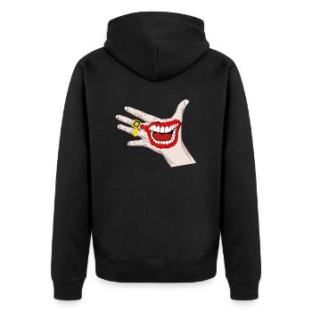 Halloween mal horreur clown joker sourire - Veste à capuche bio Premium Unisexe - noir - Dos - Nico (187cm)