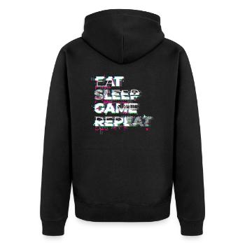 Eat Sleep Game Repeat - Nerd Shirt - Veste à capuche bio Premium Unisexe - noir - Dos - Nico (187cm)