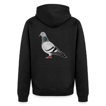 Pigeon Bird Drawing Ornithologist Bird Friends - Unisex Premium Organic Zip Hoodie - black - Back - Nico (187cm)