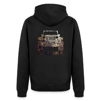 Jeep One Life, vivez-la - Veste à capuche bio Premium Unisexe - noir - Dos - Nico (187cm)