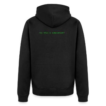 Simulation Programming Informatic Geschenk Spruch - Unisex Premium Bio Zip Hoodie - Schwarz - Hinten - Nico (187cm)