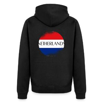 Netherlands, Holland football, Basse-Terres - Veste à capuche bio Premium Unisexe - noir - Dos - Nico (187cm)